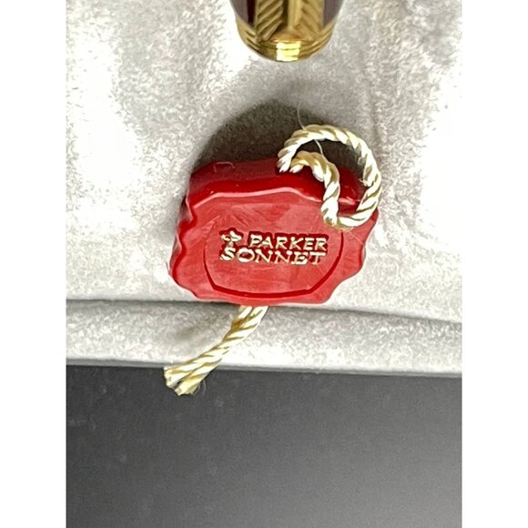 Vtg Parker Sonnet Fountain Pen Laque 5853 Deep Red Brown Lacquer 18K Gold Medium - Picture 9 of 10